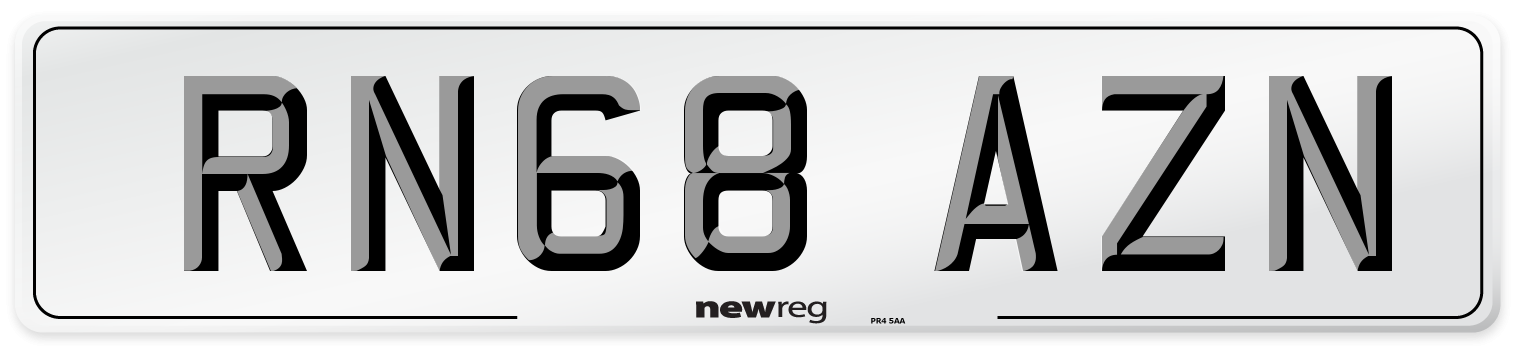 RN68 AZN Number Plate from New Reg